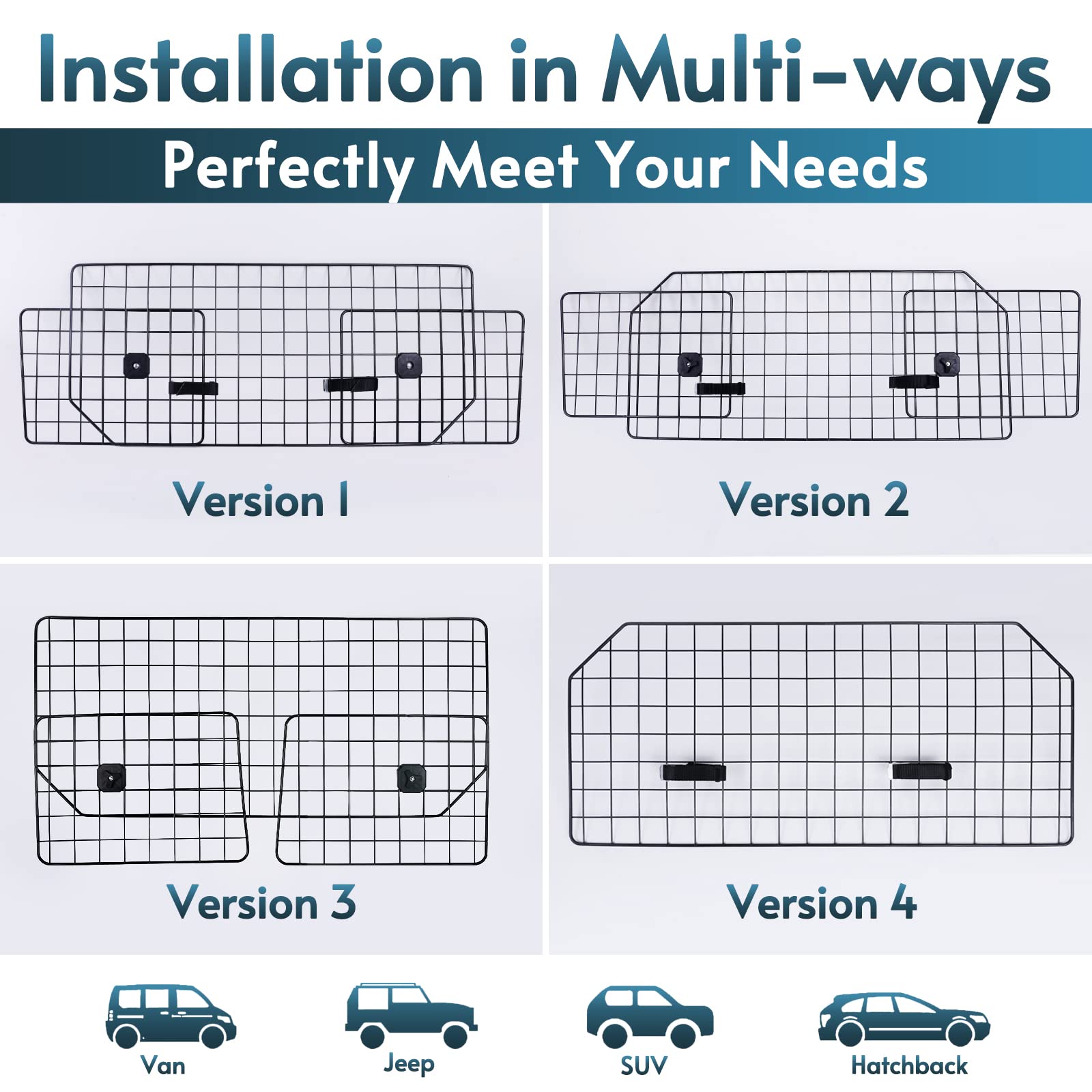 Rabbitgoo universal-fit design adapts to most SUVs and vans