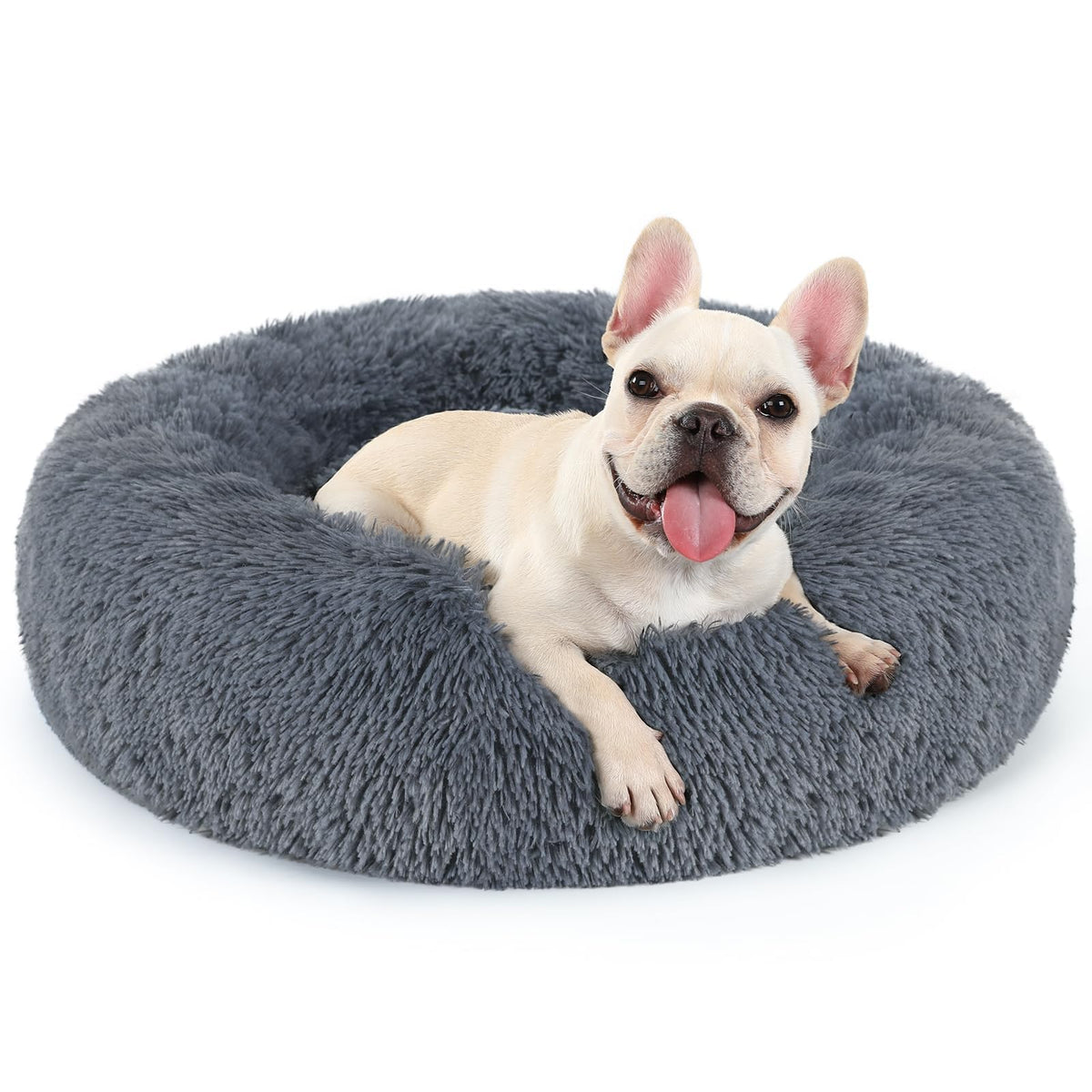 Rabbitgoo dog bed in 24in donut design offers a secure, cozy resting spot for small pets