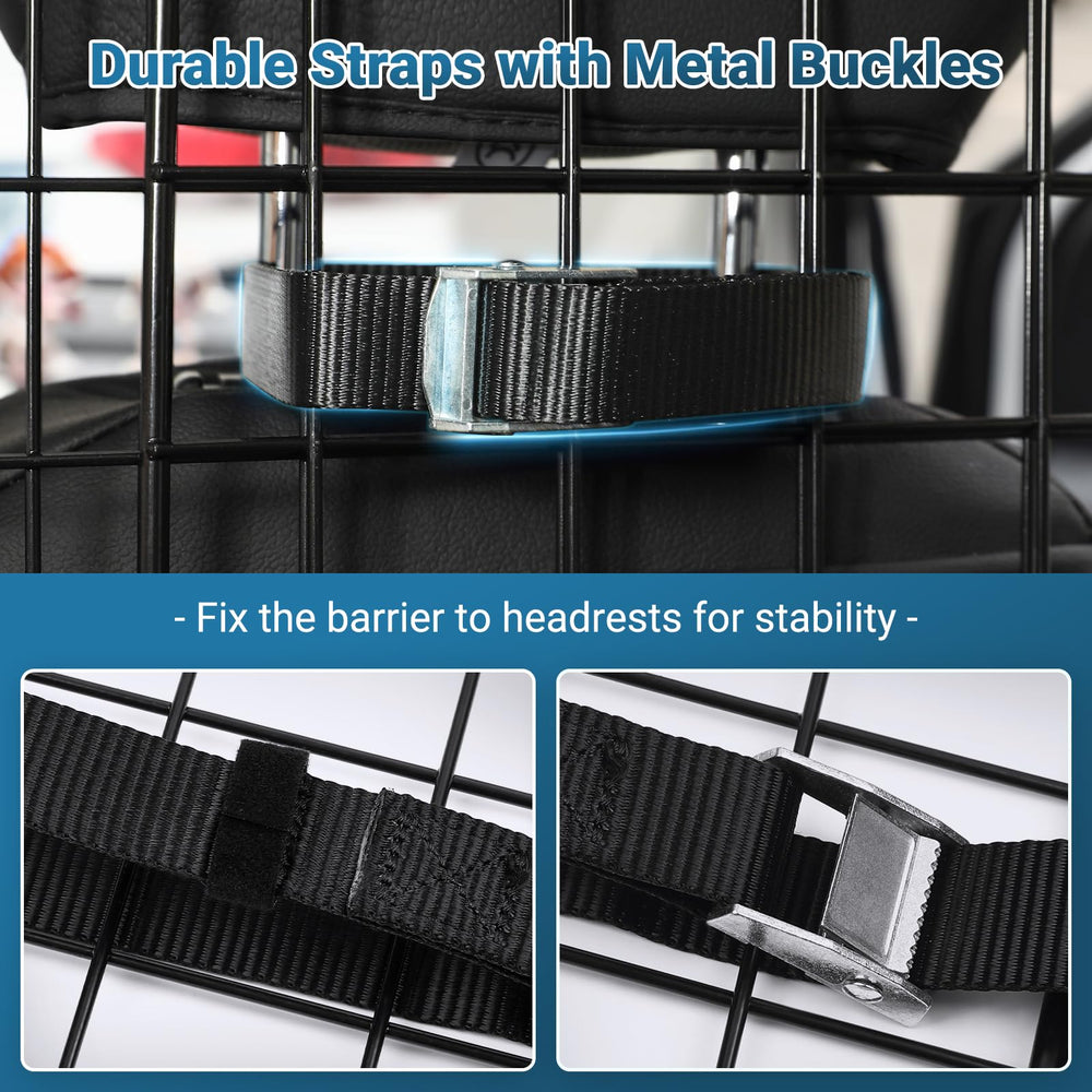 Rabbitgoo dog car barrier assembly diagram supports quick, tool-free setup.