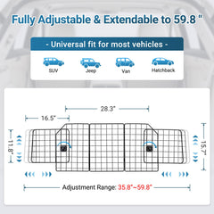 Rabbitgoo dog car barrier folded design folds compactly for storage.