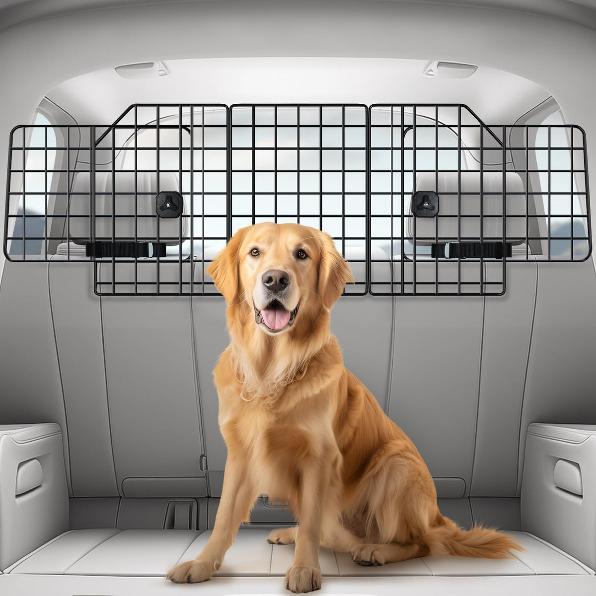 Rabbitgoo dog car barrier main panel creates a sturdy backseat boundary.