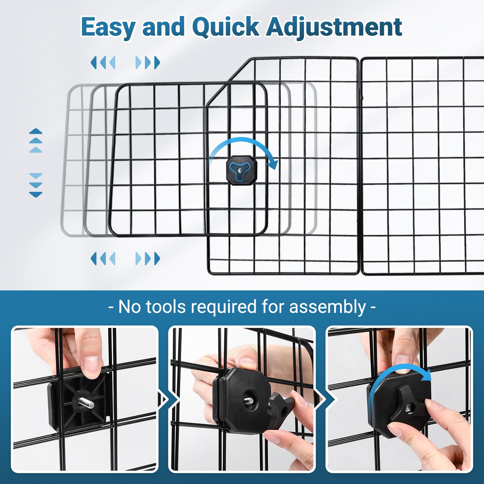 Rabbitgoo dog car barrier nylon straps with metal grips.