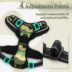Rabbitgoo harness shows reflective strips for safety at night.