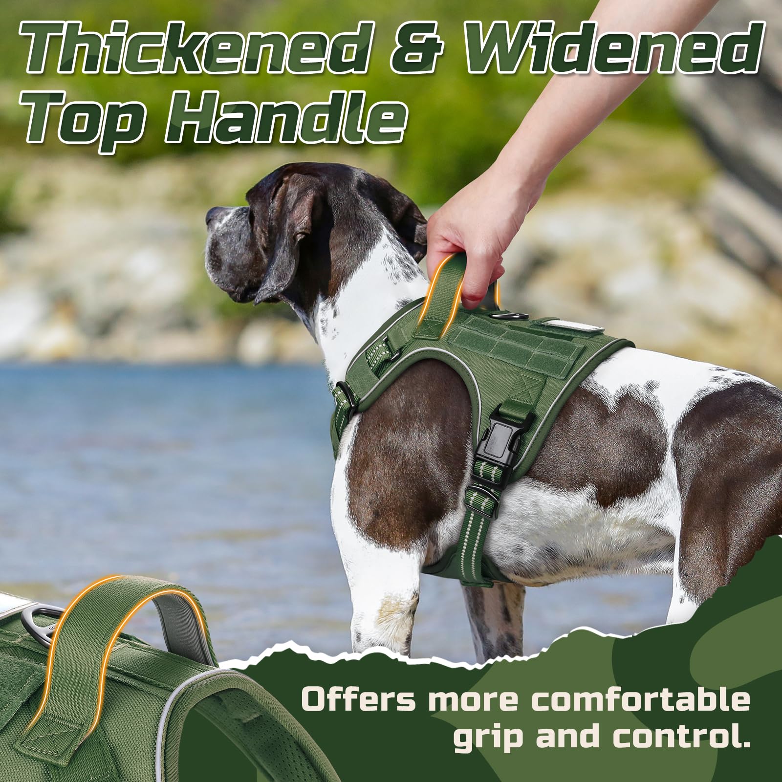 Rabbitgoo secure metal leash attachments for versatile walking and training setups.