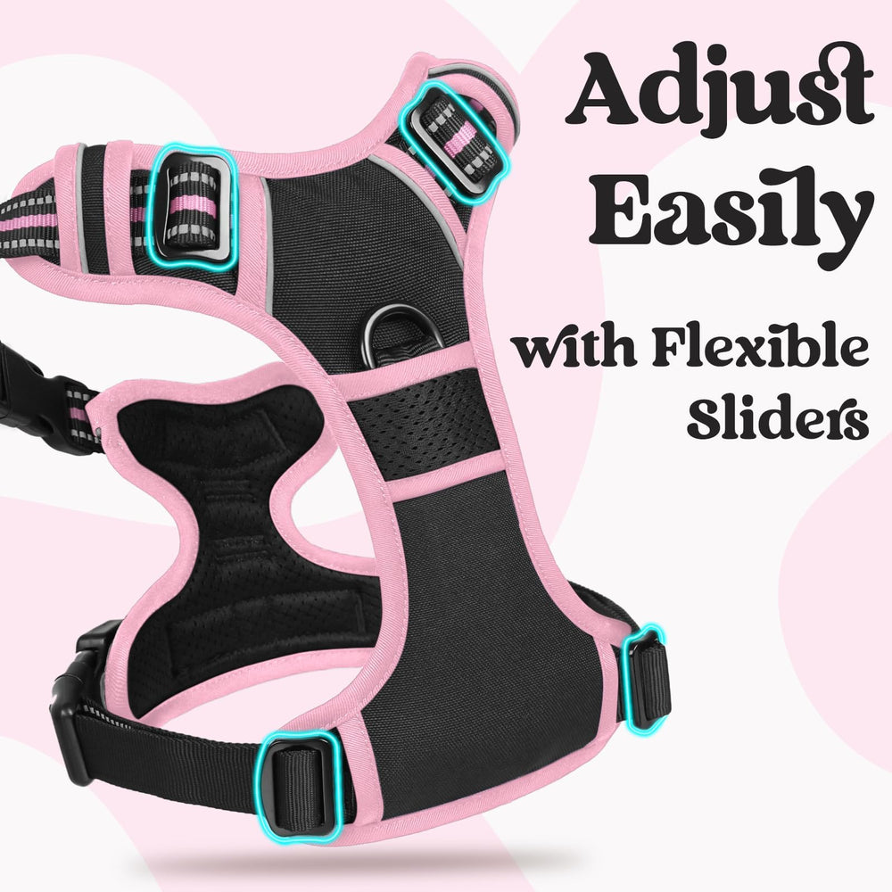 Rabbitgoo harness medium features reflective stitching for safer night visibility.