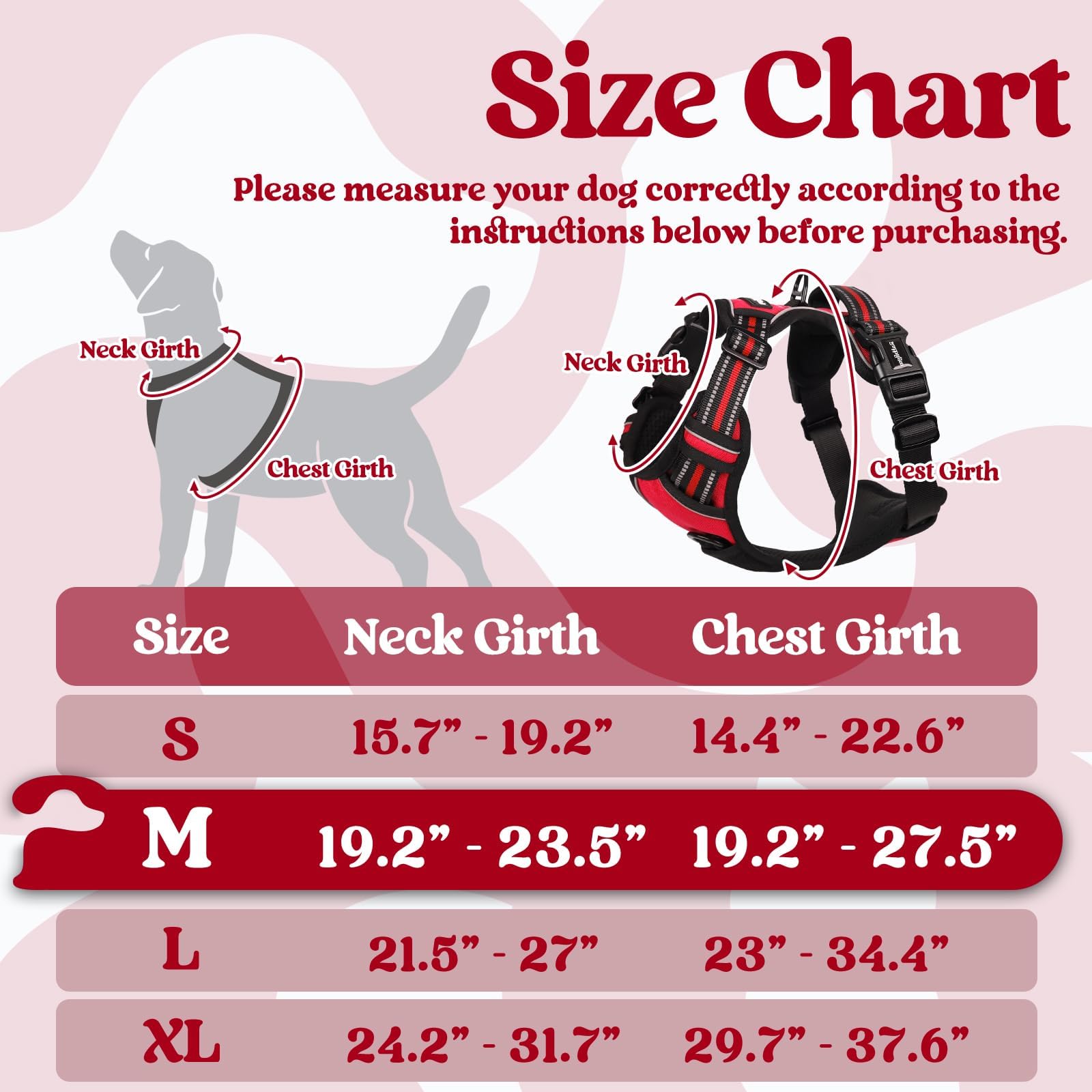 Rabbitgoo harness medium side view showing adjustable fit for growing dogs.