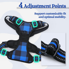 Rabbitgoo blue plaid reflective strip improves visibility day and night