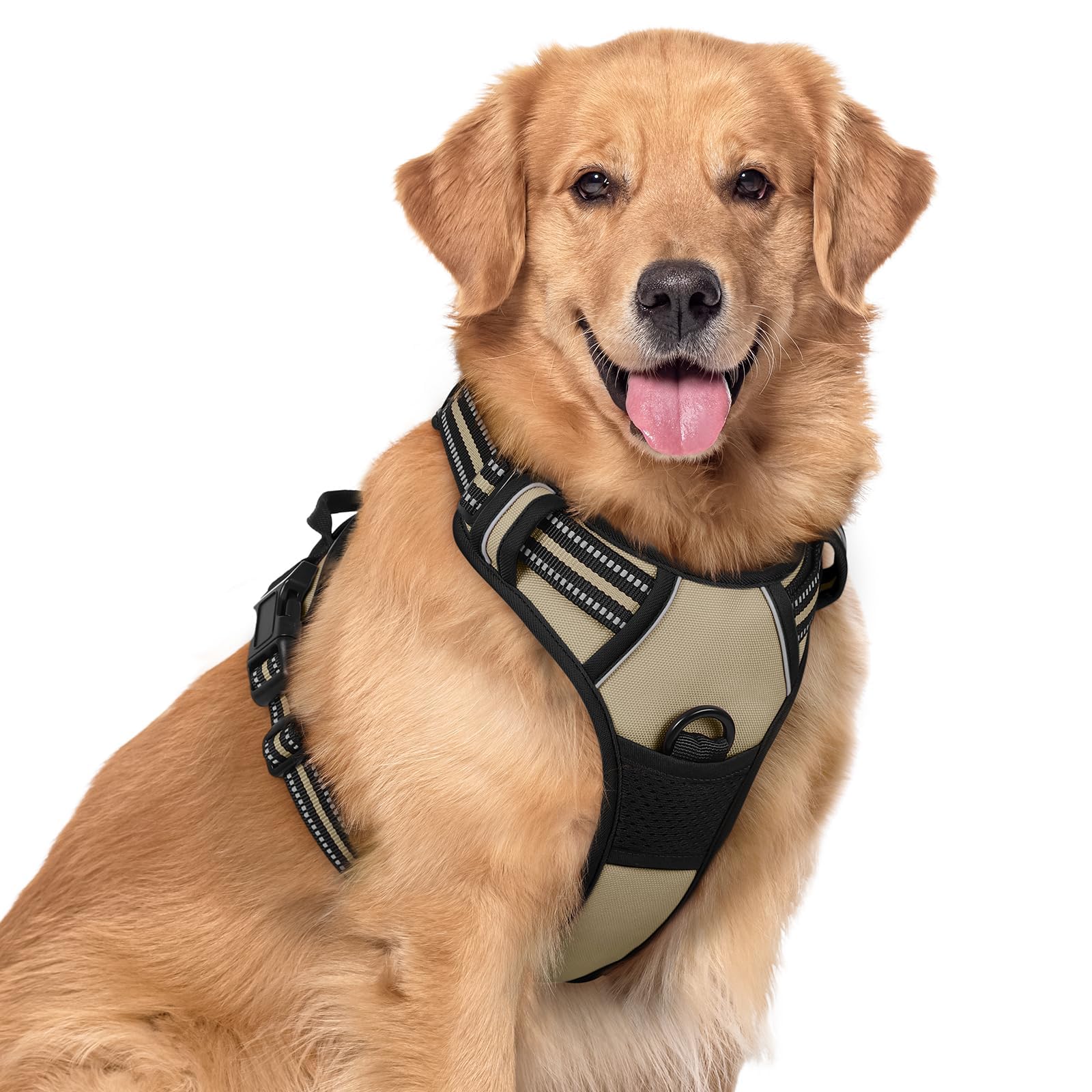 Rabbitgoo dog harness no-pull padded beige for large dogs