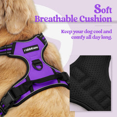 Rabbitgoo chest clip harness front view to reduce pulling on walks