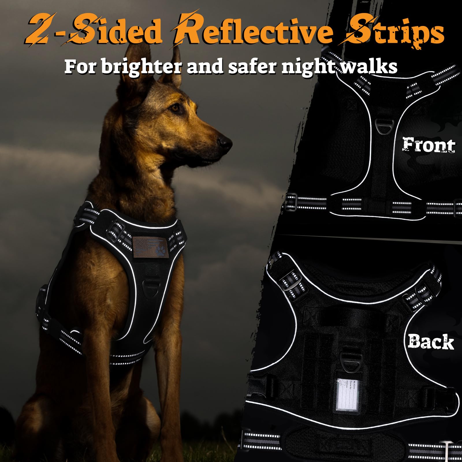 Rabbitgoo reflective stripes boost visibility during walks.