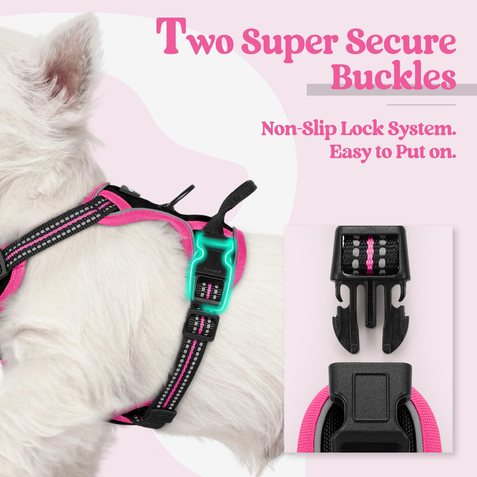 Soft padded Rabbitgoo harness cushions dog's skin during daily wear