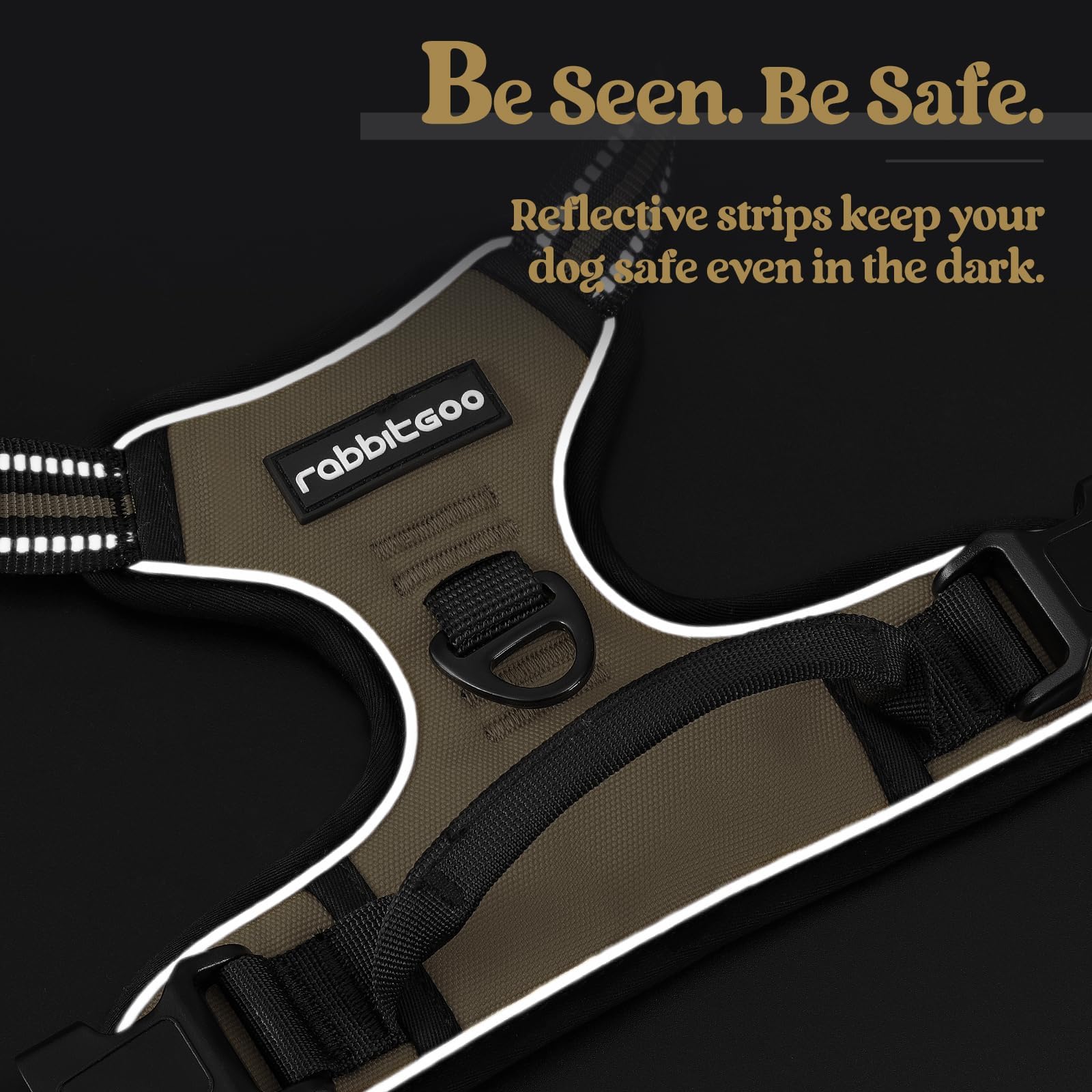 Rabbitgoo top handle provides extra control during training or crowded areas.