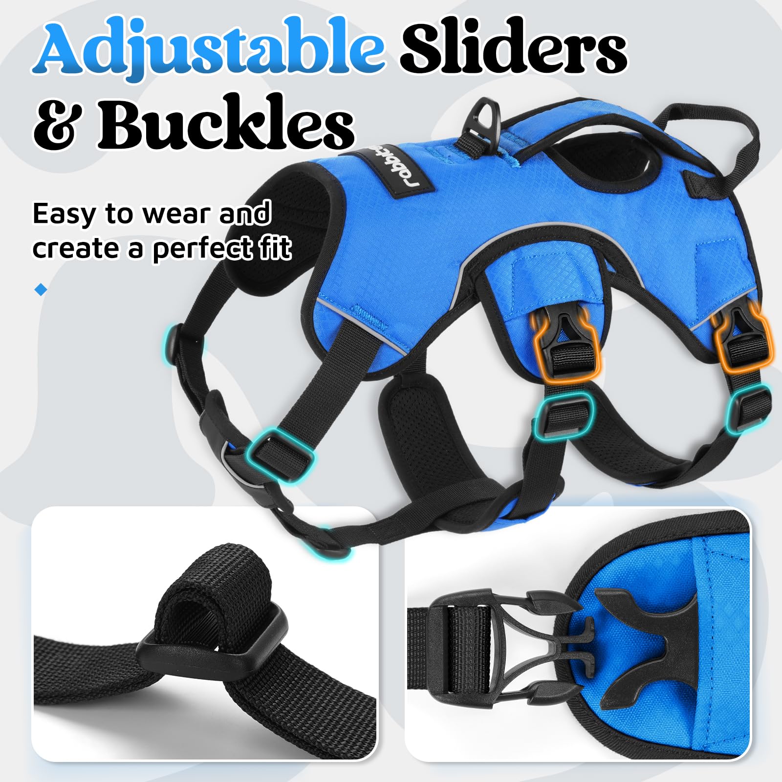 rabbitgoo escape-proof design with chest and belly straps for bigger dogs