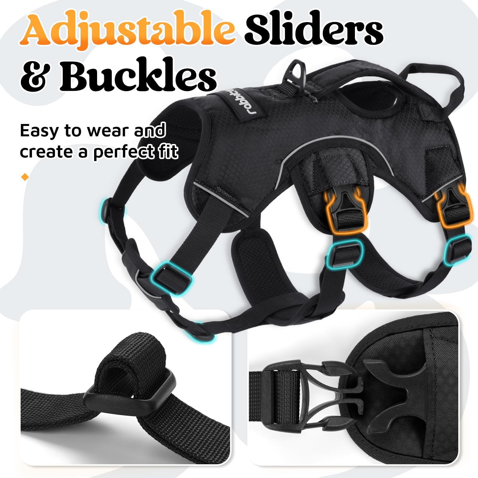 Rabbitgoo stair assist usage, side view, helps dogs traverse stairs safely.
