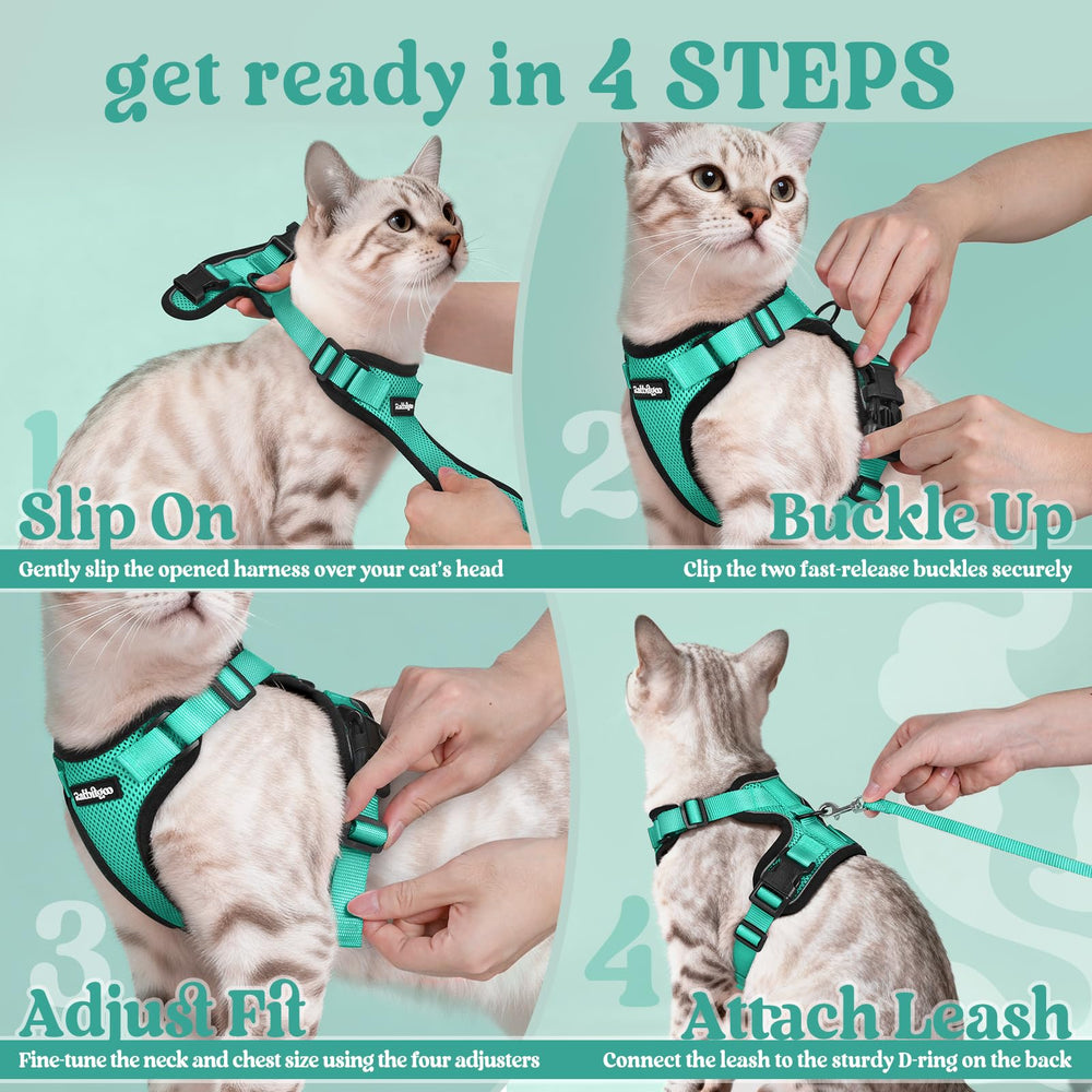 Rabbitgoo dual-buckle design keeps harness secure during adventures