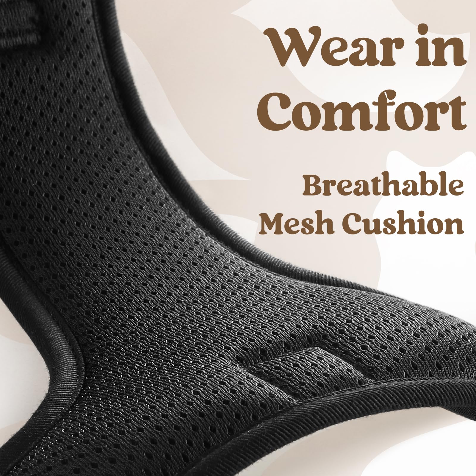 Durable Oxford fabric on Rabbitgoo harness withstands daily use.