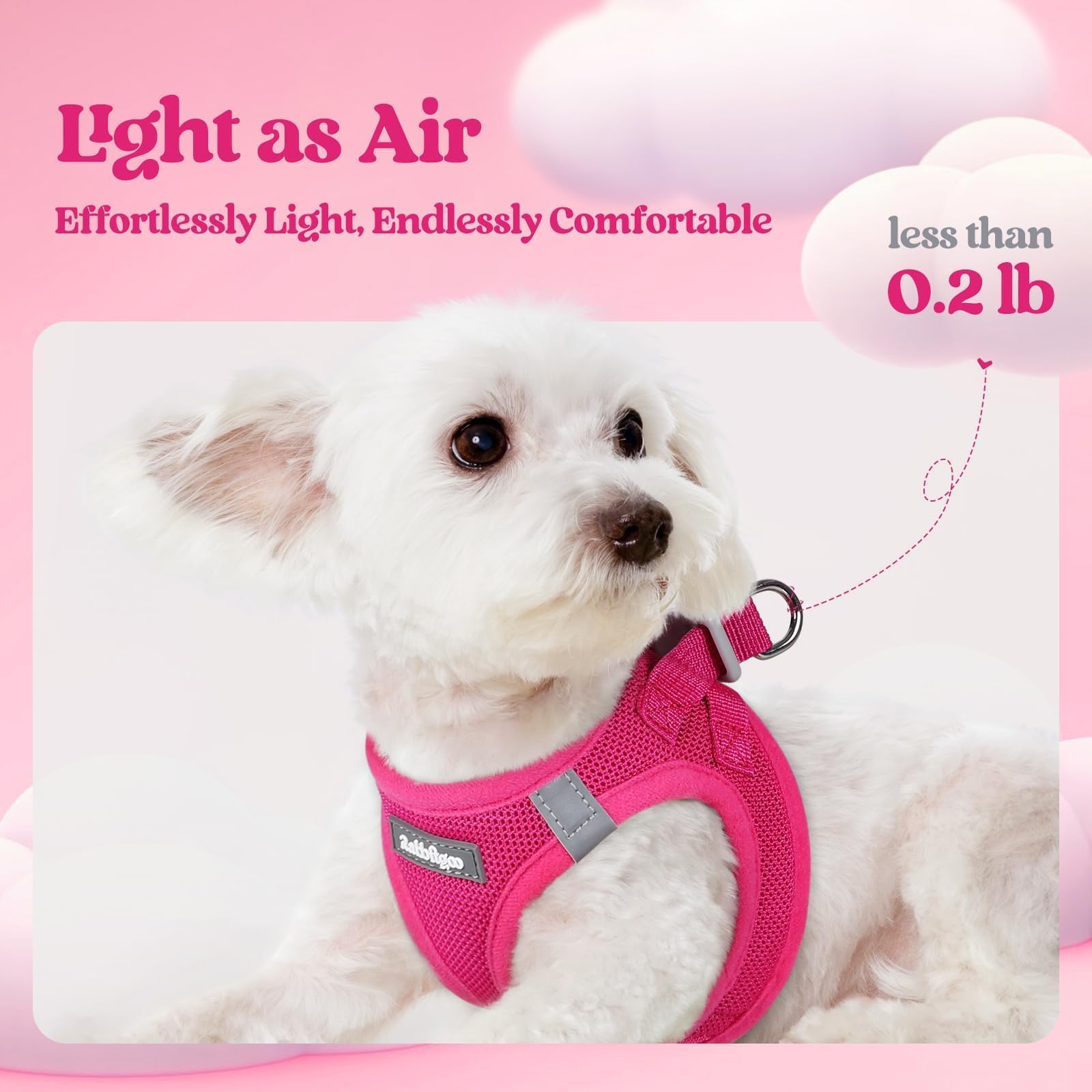 rabbitgoo harness with reflective bands enhances visibility on low-light walks.