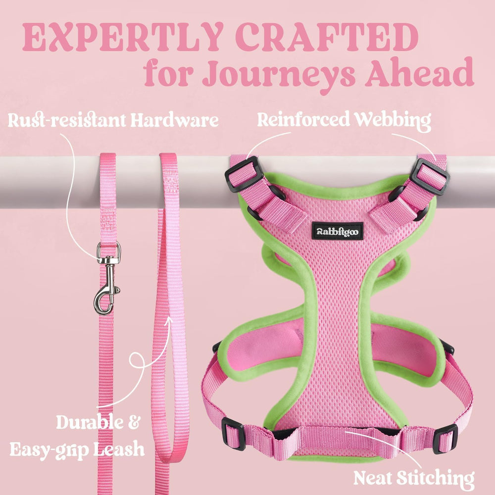 Rabbitgoo harness vest design distributes leash pressure away from the throat.