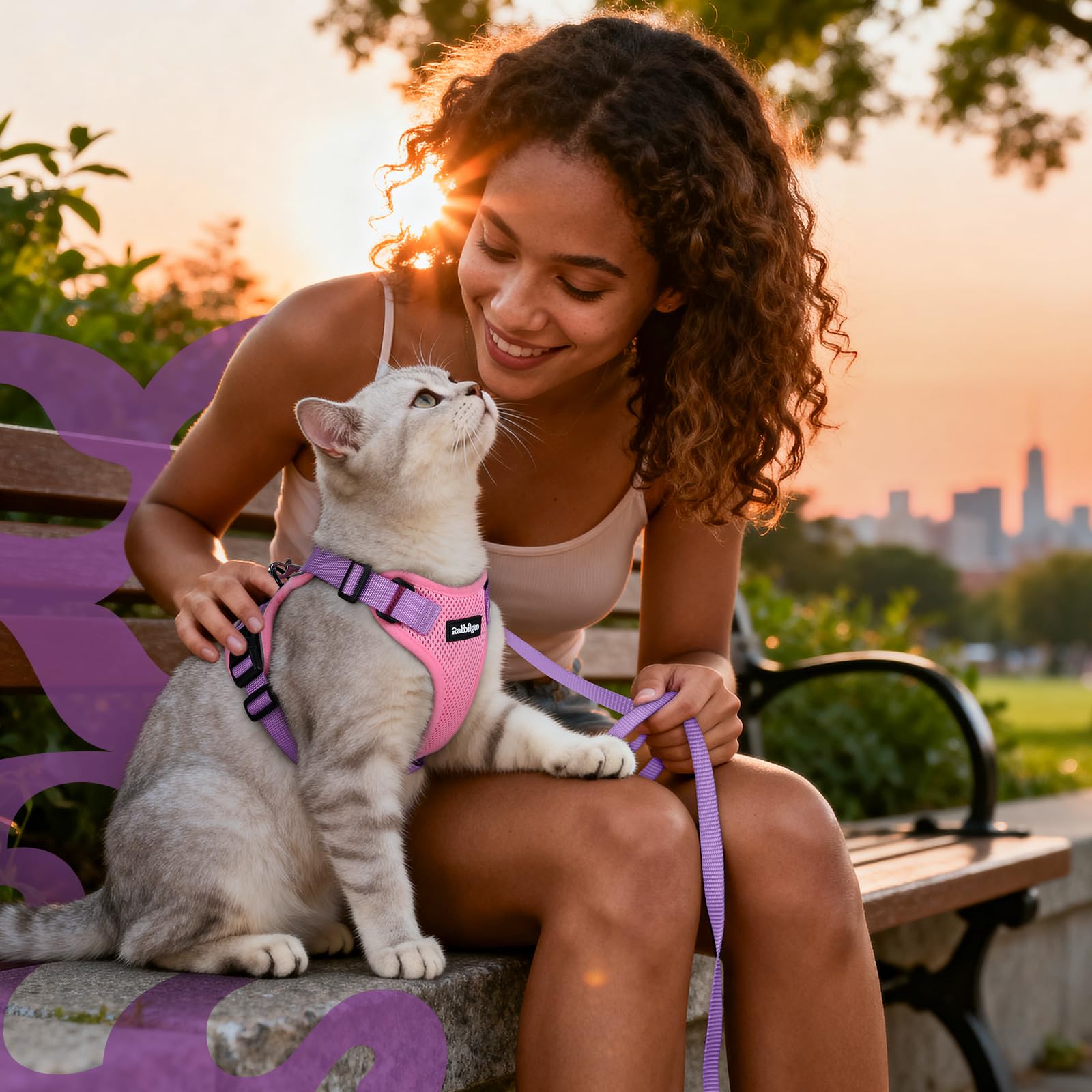 Rabbitgoo leash included, 4.9 feet long for comfortable exploration