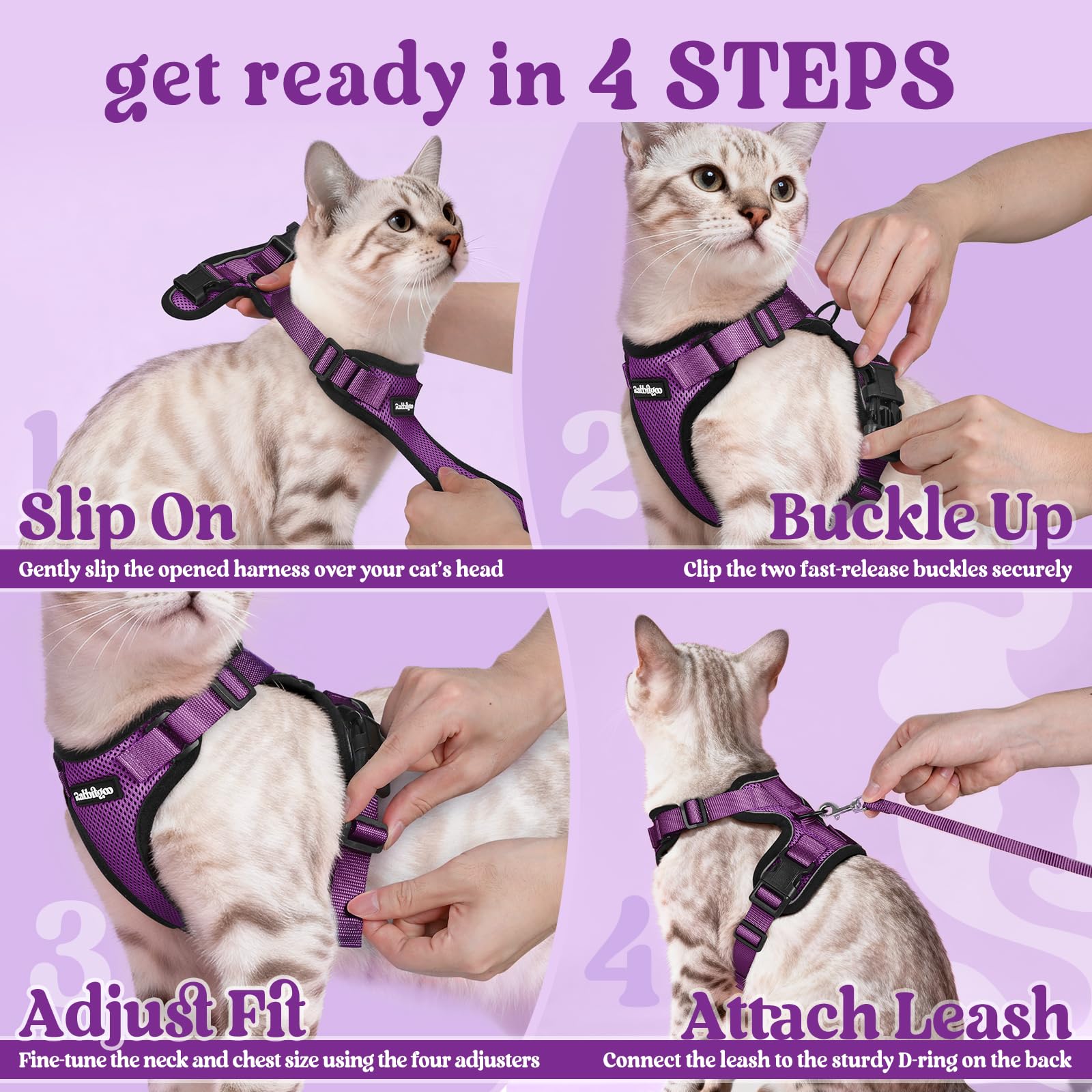 Rabbitgoo 4.9 ft leash offers steady, flexible control during exploration.