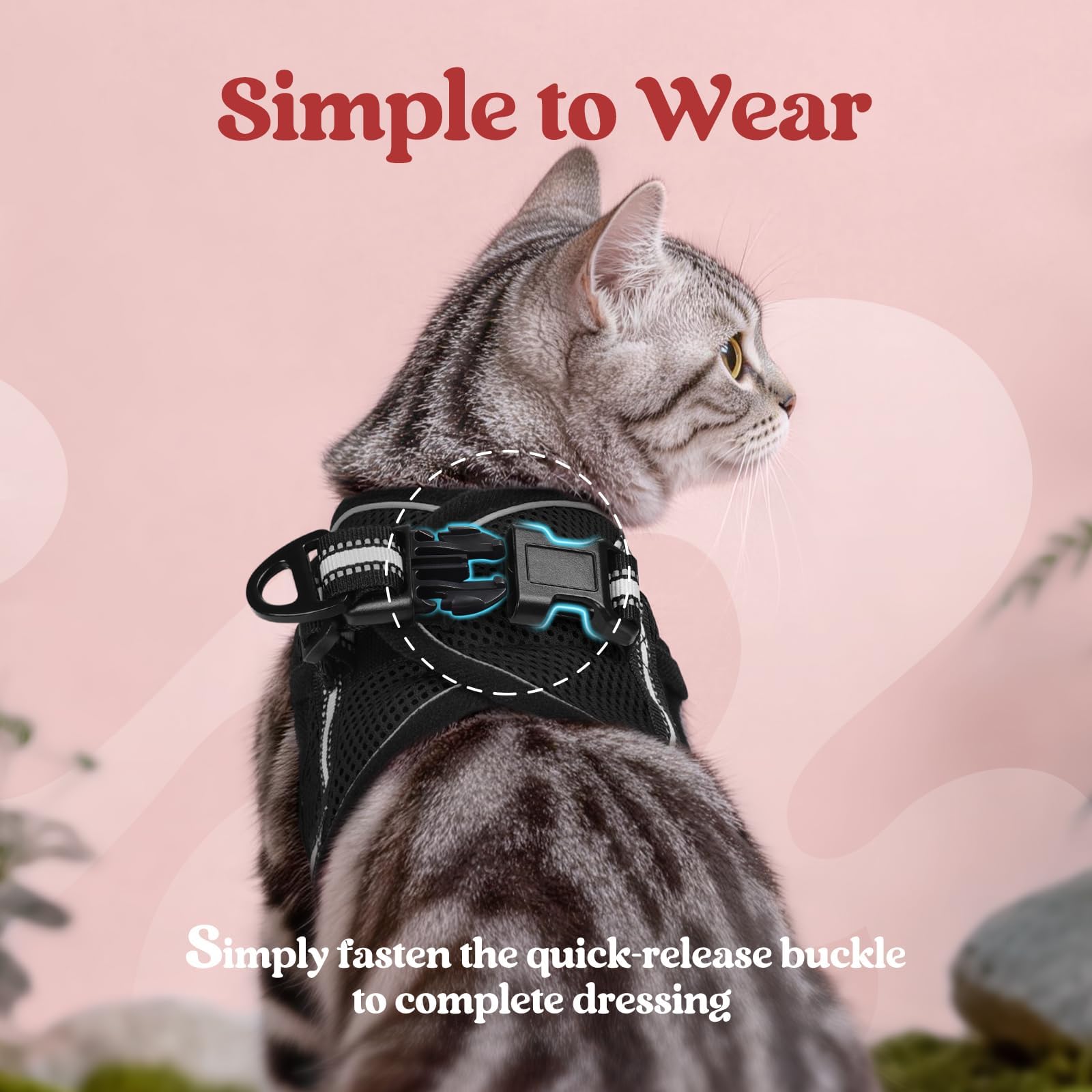 Rabbitgoo leash 59-inch length for easy control and safe walks.