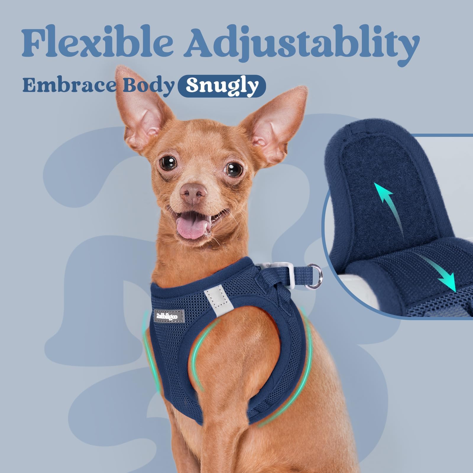 Rabbitgoo lightweight, comfortable fit harness for all-day wear