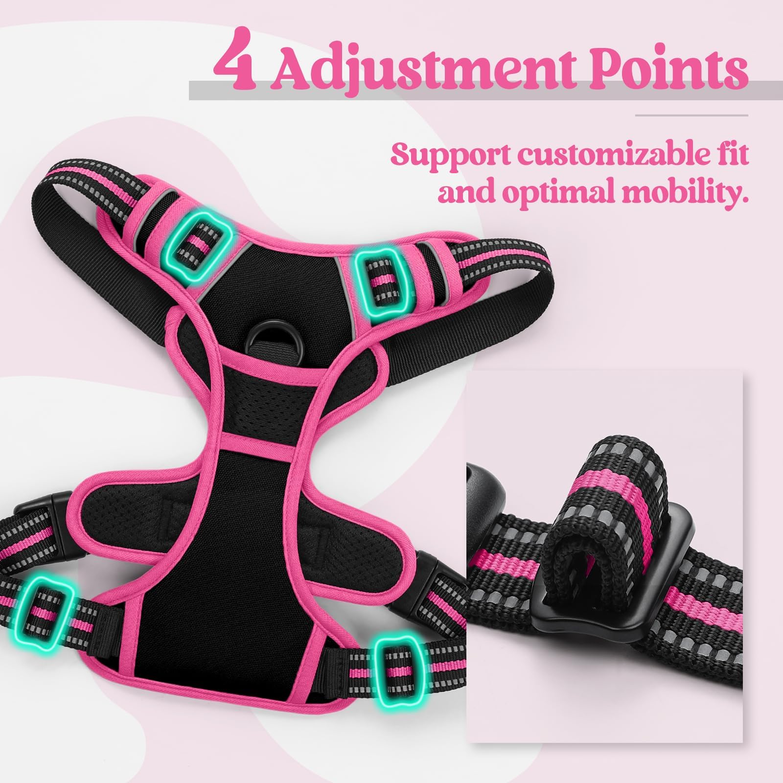 Rabbitgoo overhead harness with quick-release buckles for quick fitting