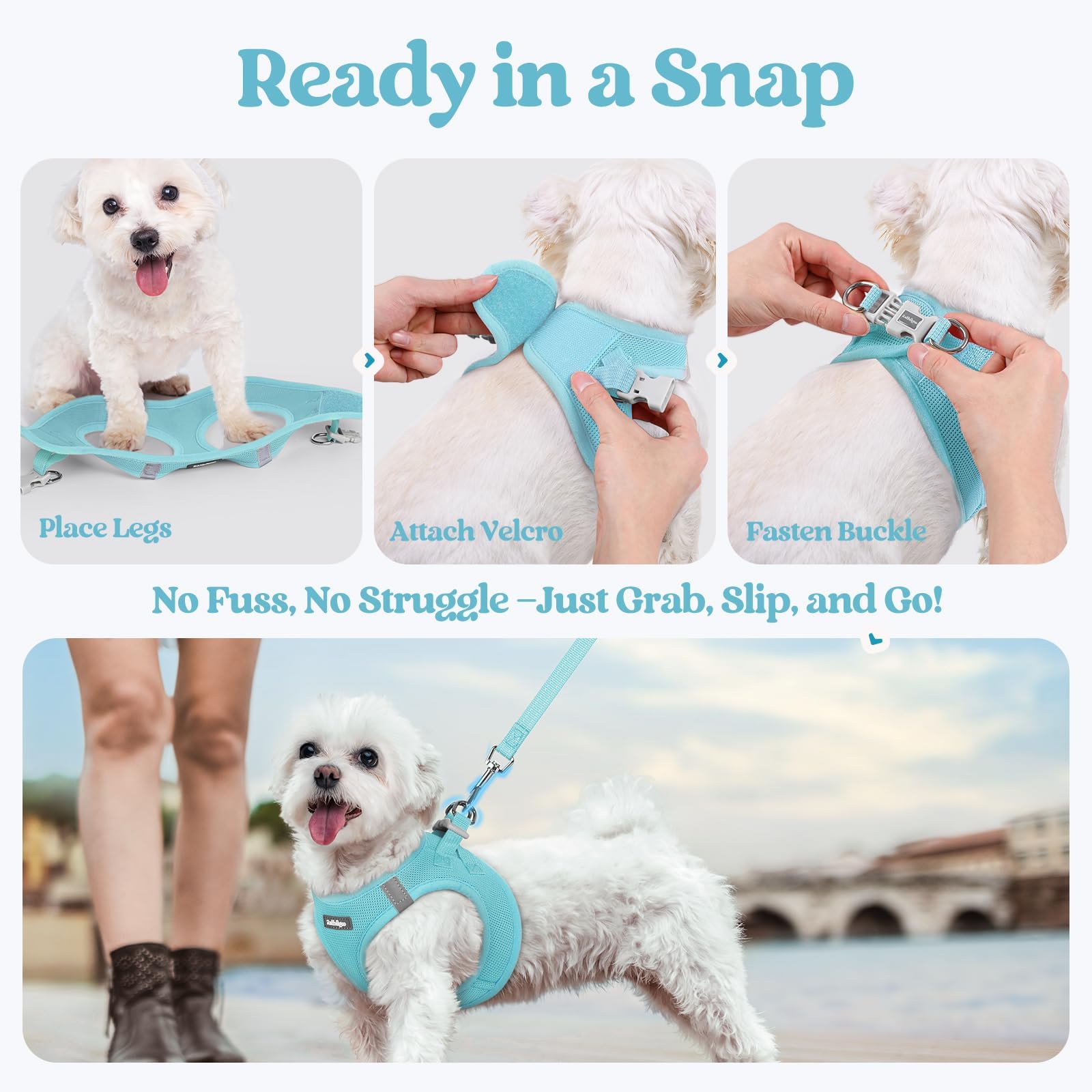 Rabbitgoo palm-friendly leash handle for comfortable control