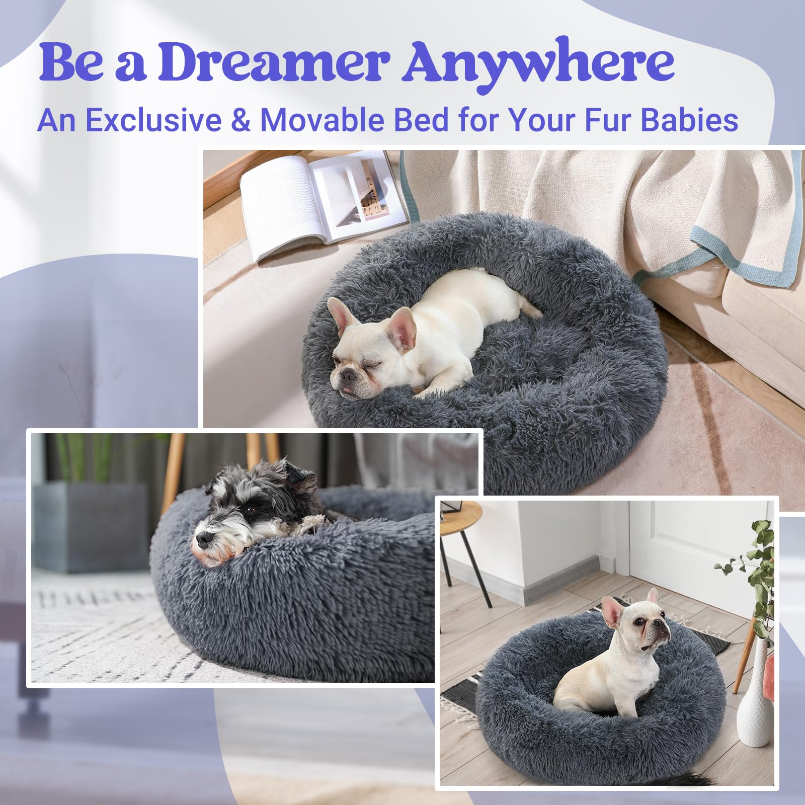 Plush interior of Rabbitgoo bed invites paw kneading and lounging