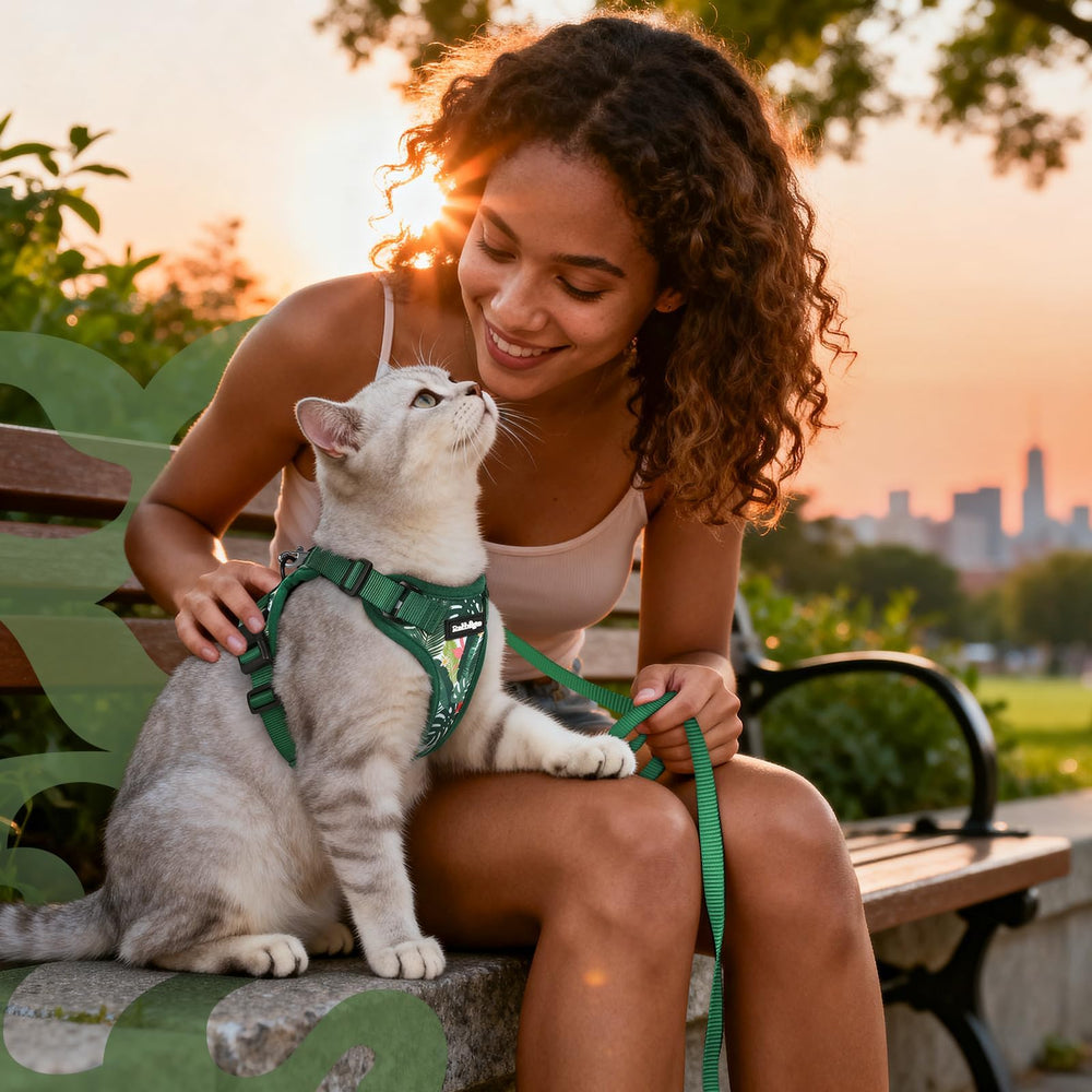 Rabbitgoo rainforest-green harness ideal for indoor and outdoor adventures