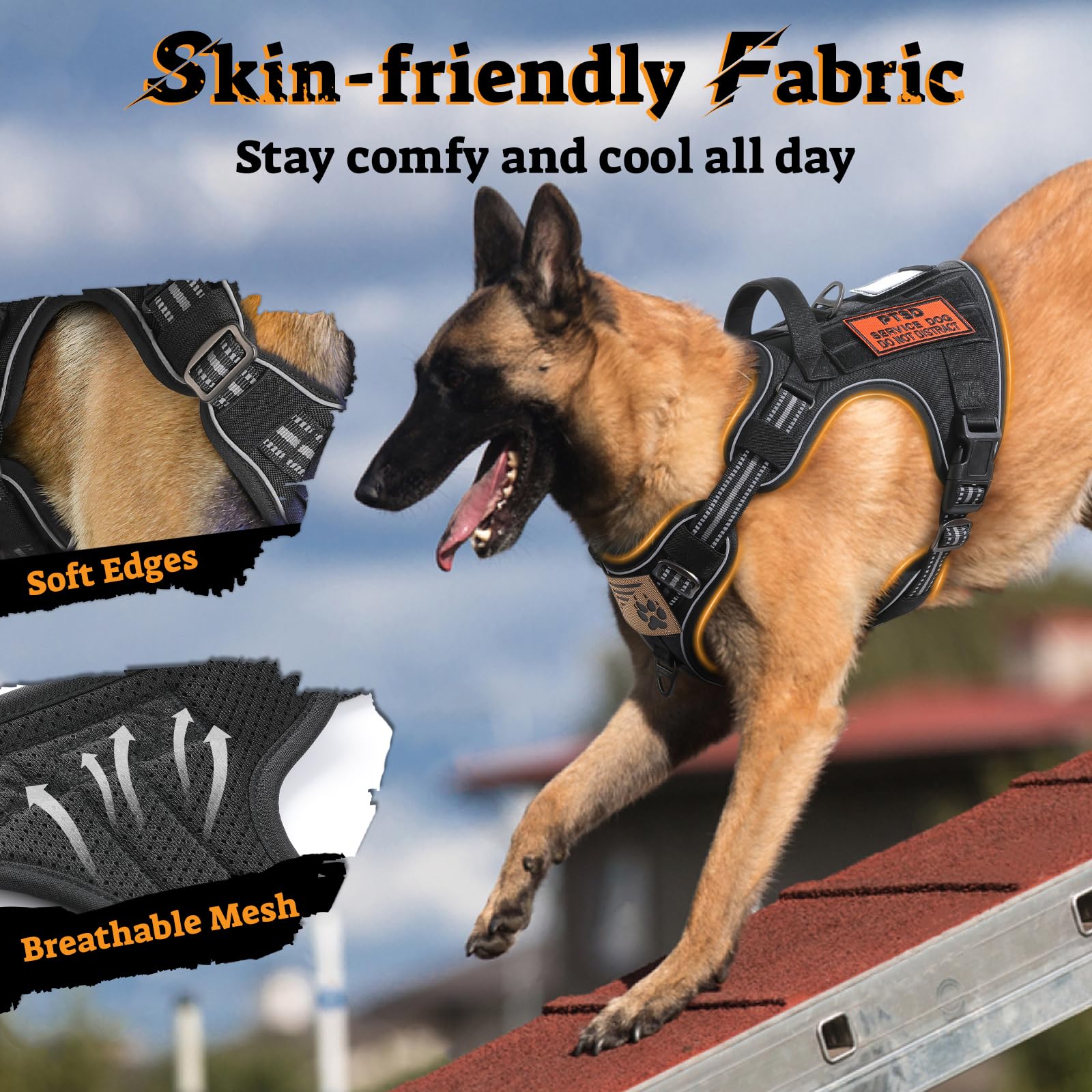 Rabbitgoo harness with removable ID slot for quick identification.