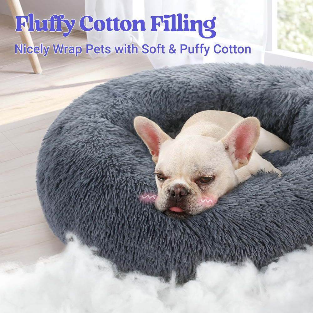 Round Rabbitgoo pet bed nest-like support for curling up during naps