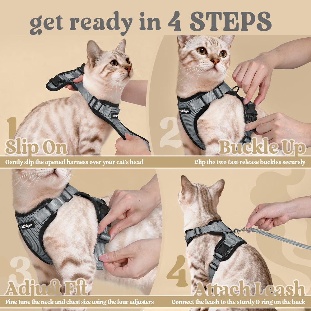 Rabbitgoo size-chart guide ensures precise cat fit.