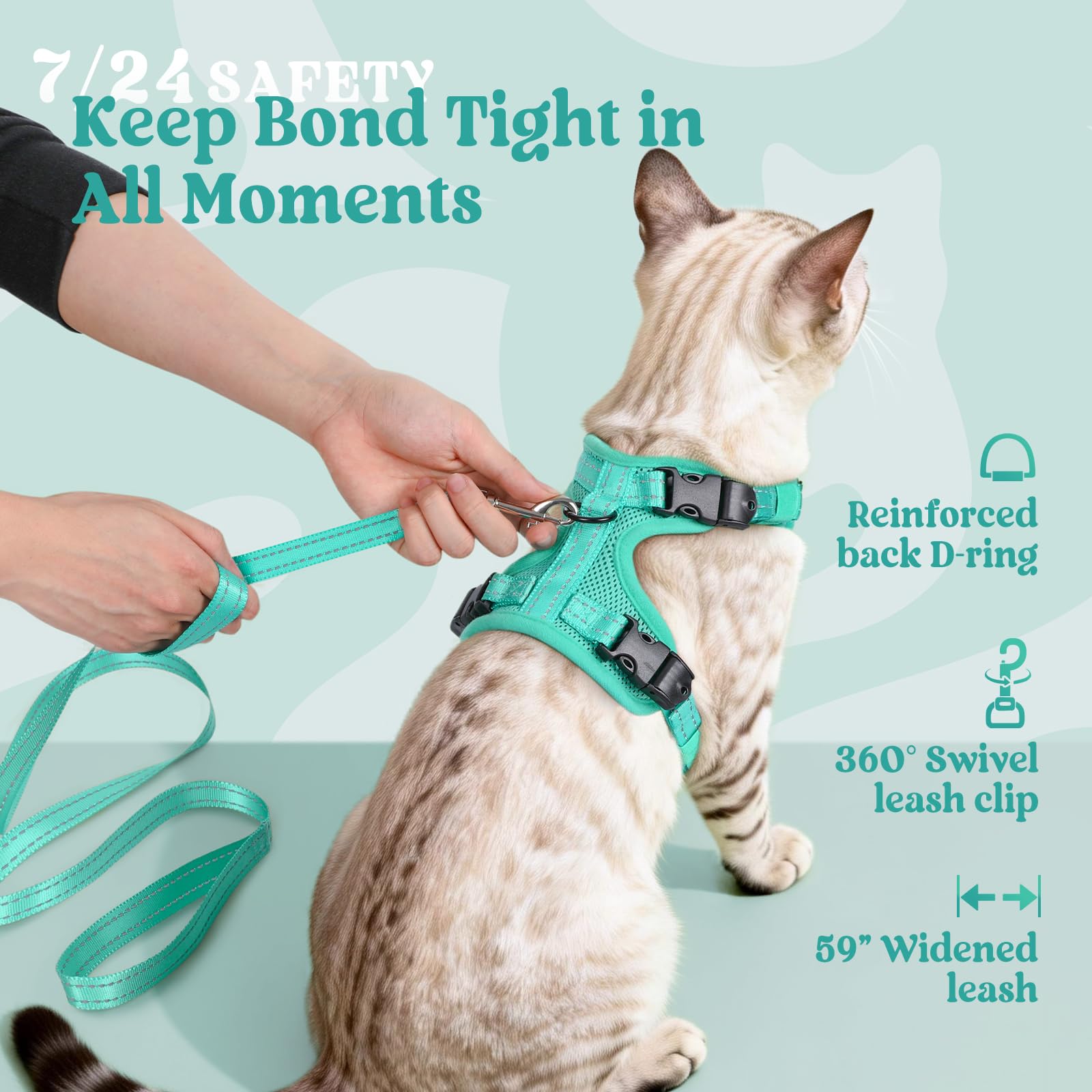 Rabbitgoo size guide ensures a snug fit for kittens and small cats.