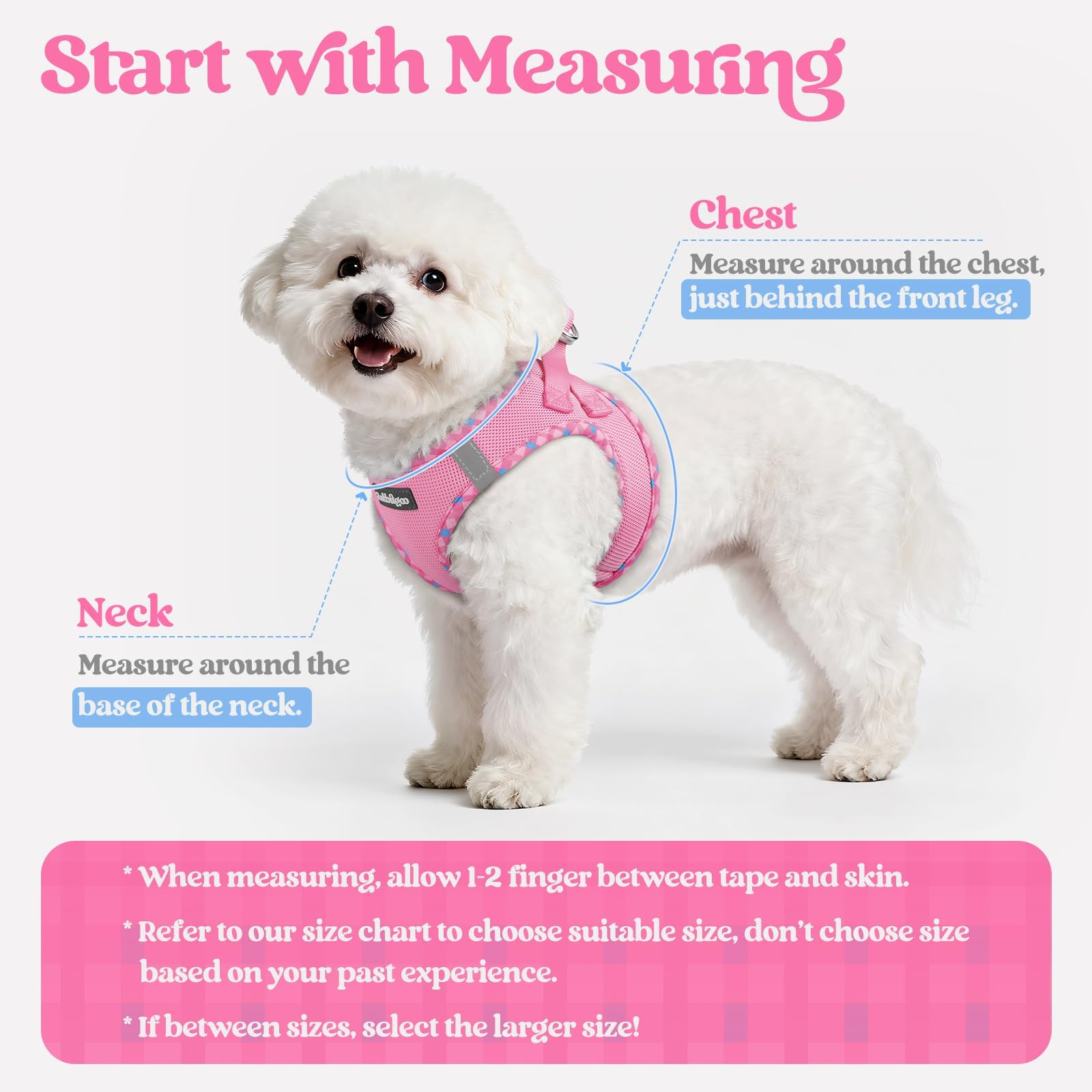 Rabbitgoo small-size harness uses breathable mesh to keep dogs cool.