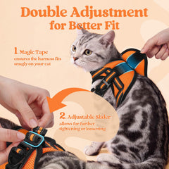 Rabbitgoo soft-air-mesh padding cat-harness provides plush comfort during wear.