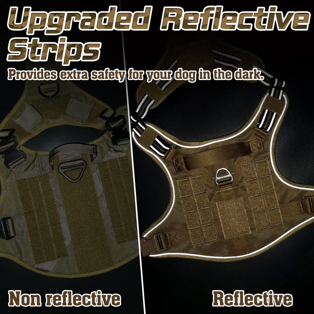 Rabbitgoo tactical harness dual leash attachments for versatile training.