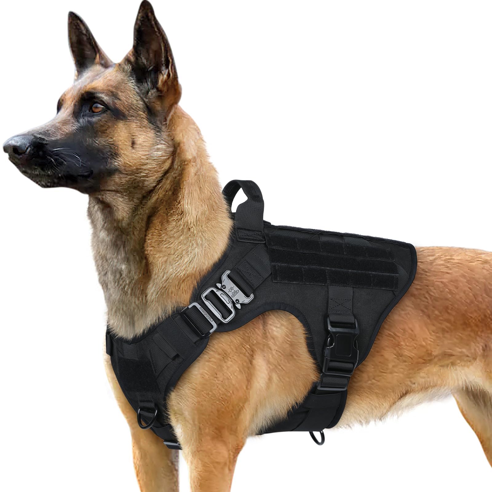 Rabbitgoo tactical dog harness front clip for no-pull training and control.