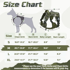 Rabbitgoo tactical dog harness back view in green camo for comfortable control during training