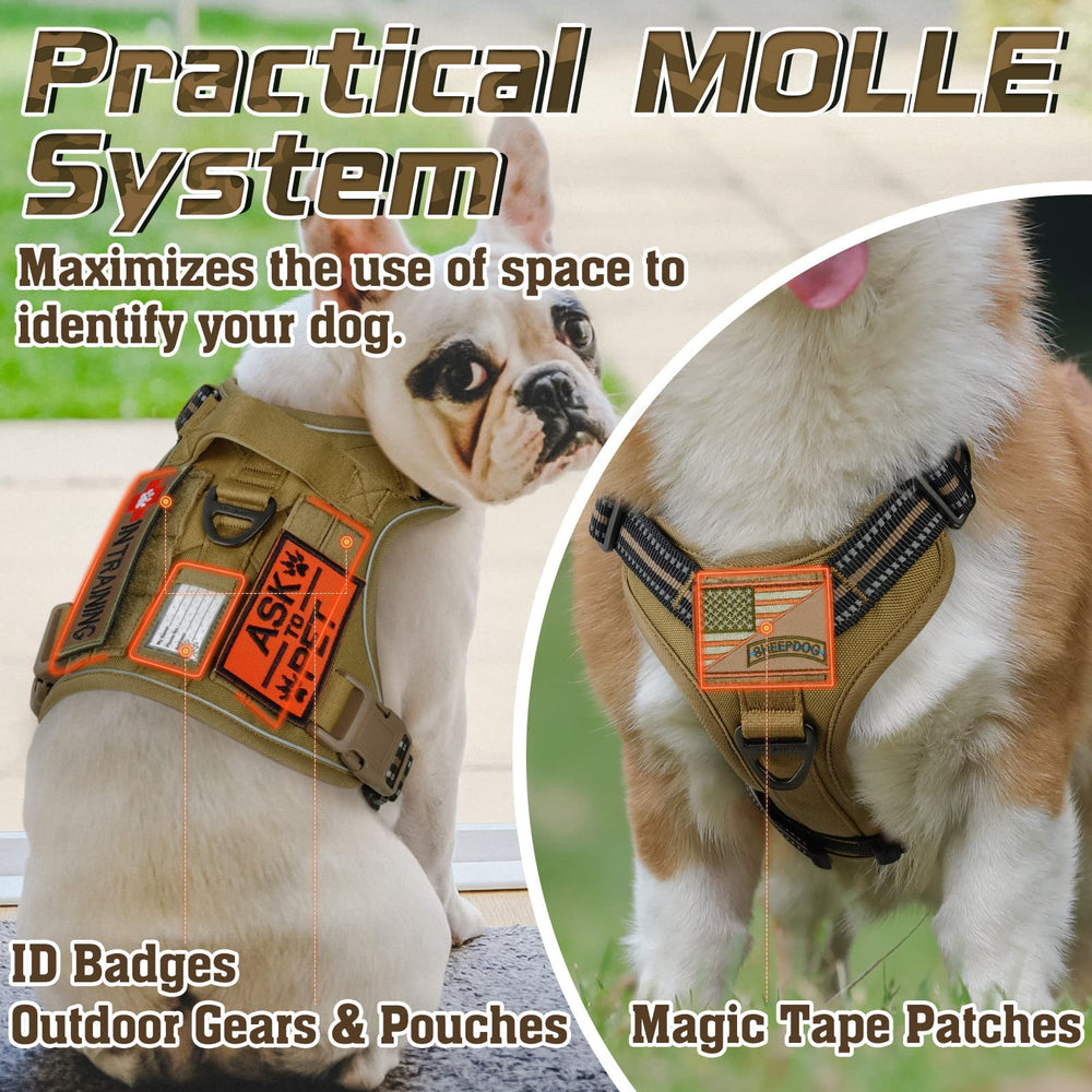 Rabbitgoo tactical harness reinforced handle for better control.