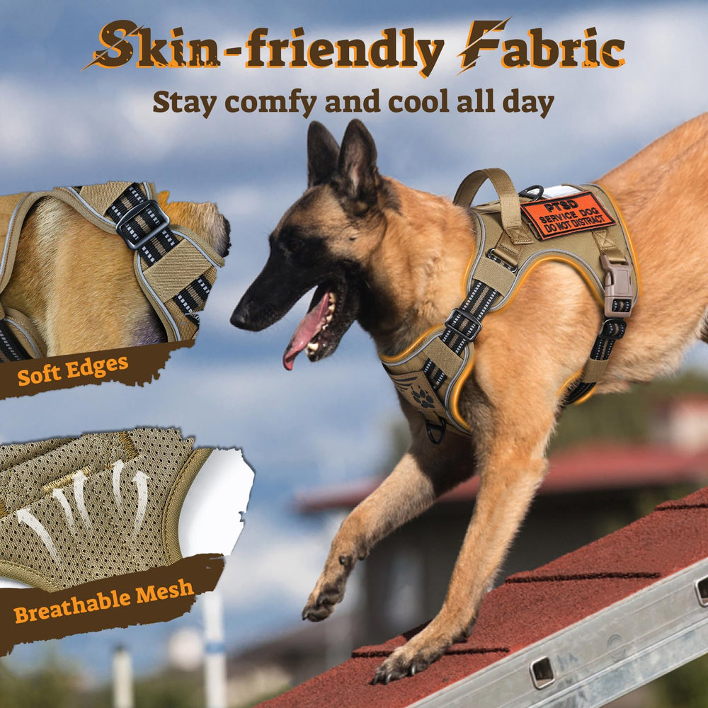 Rabbitgoo tactical harness MOLLE panels on the sides for carry essentials