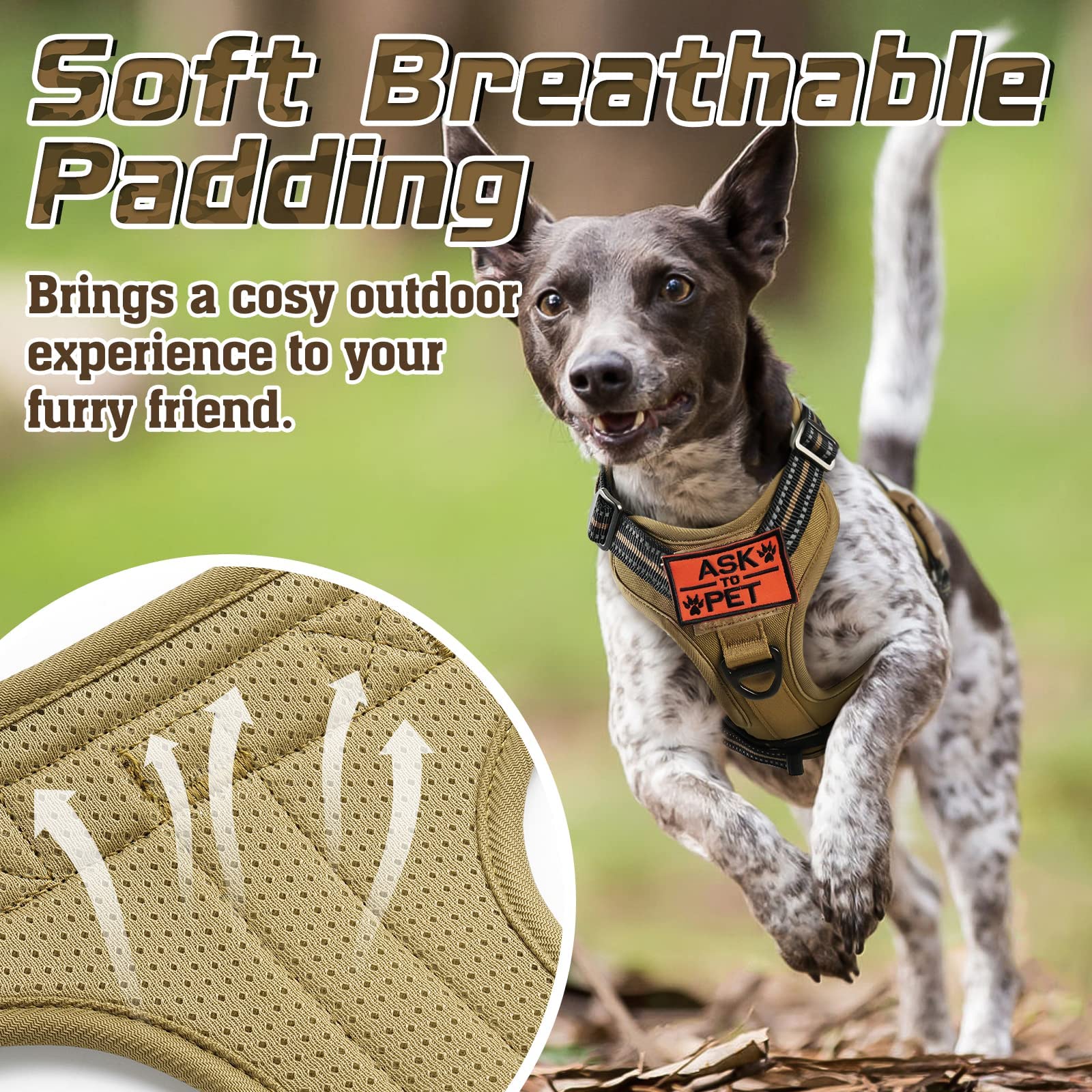 Rabbitgoo tactical harness MOLLE system for accessories and gear.
