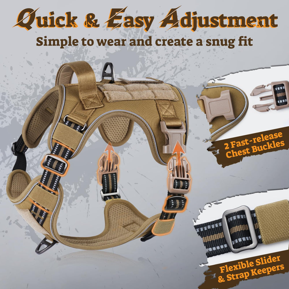 Rabbitgoo no-pull harness side view highlighting front clip for control