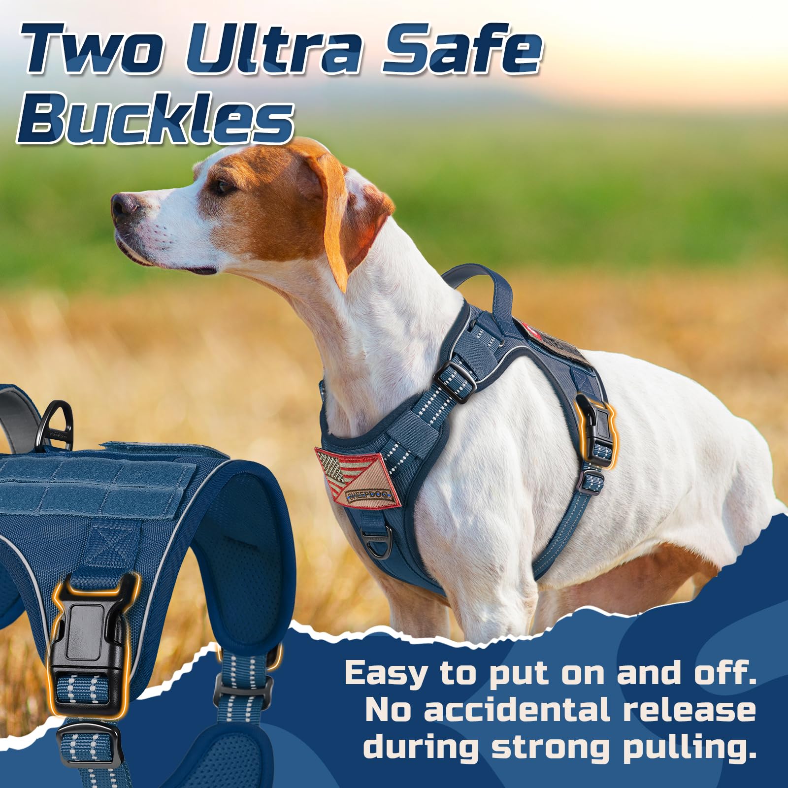 Rabbitgoo harness soft padding keeps your dog comfortable on long walks.