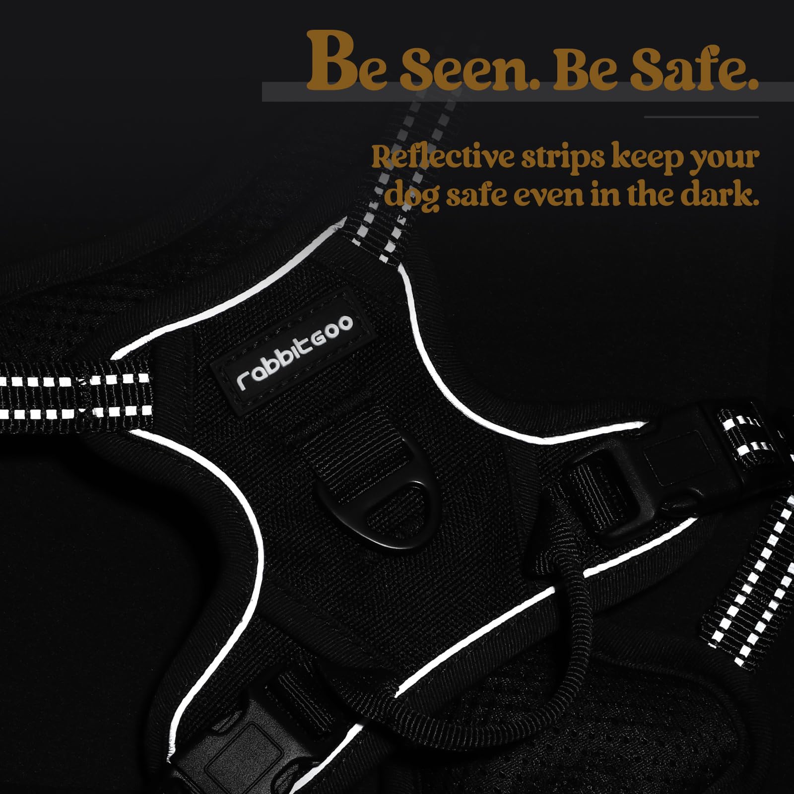 rabbitgoo two metal leash rings offer versatile attachment options