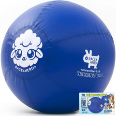 Race&Herd 22-inch XXL Herding Ball blue, ideal for outdoor fetch and training.