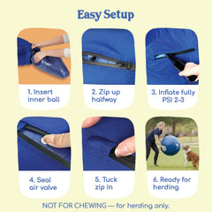 Race&Herd Aussie Border Collie blue ball for active herding breeds and play.