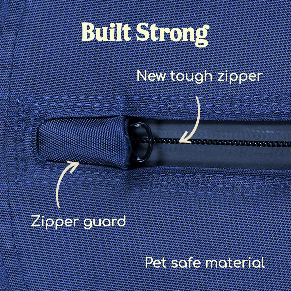 Race&Herd chew-resistant blue ball built for tougher chewers and rough play.