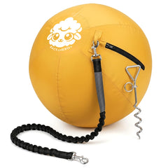 Race&Herd 22-inch yellow herding ball tetherball set for outdoor play.