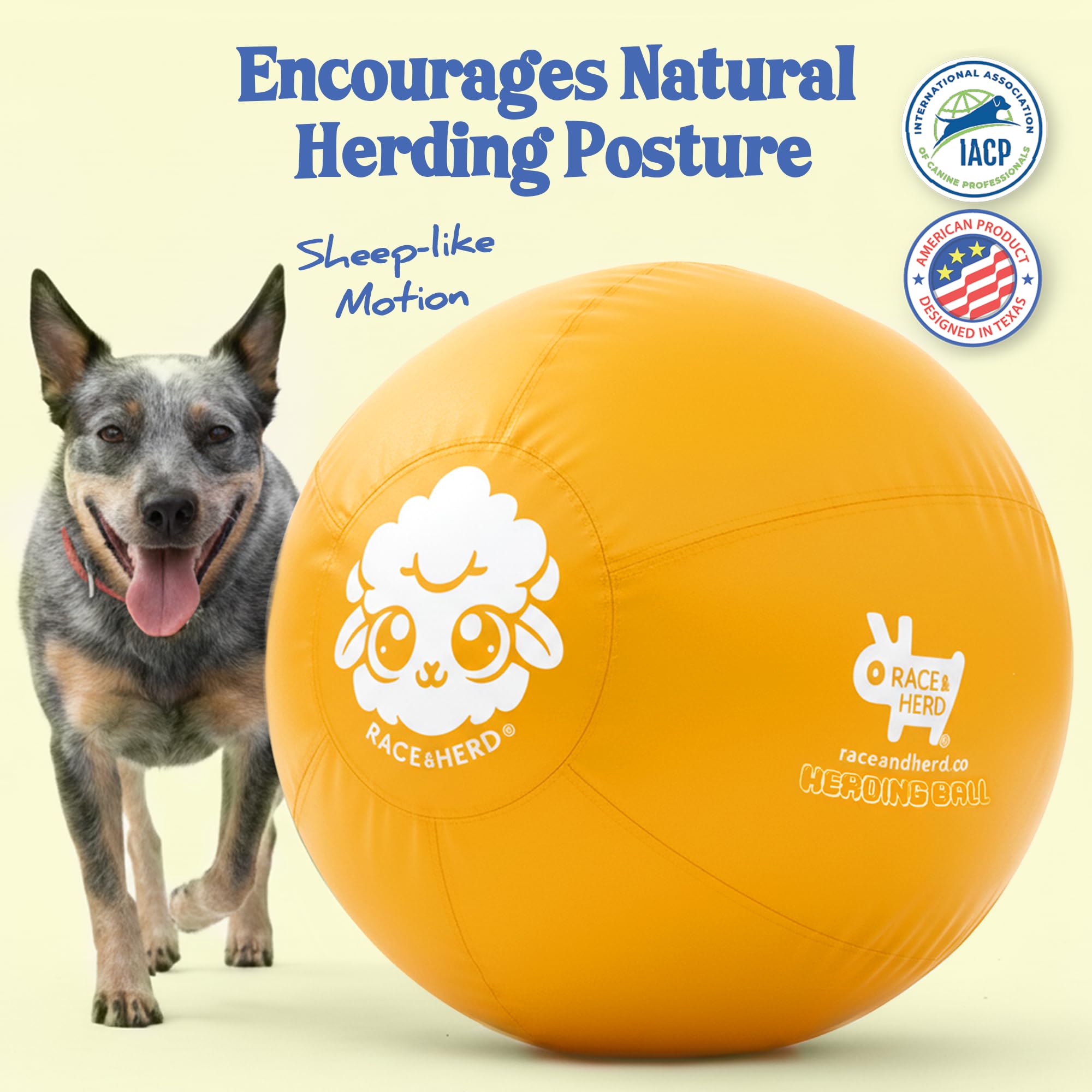 Race&Herd 25-inch XXL Herding Ball side view ideal for fetch and training